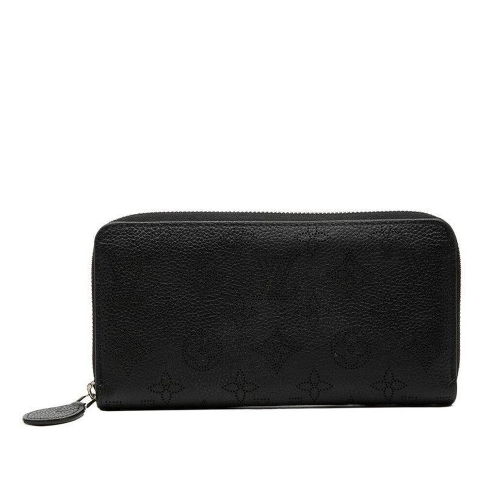 Louis Vuitton Monogram Mahina Zippy Wallet Round Zipper Long Wallet Black